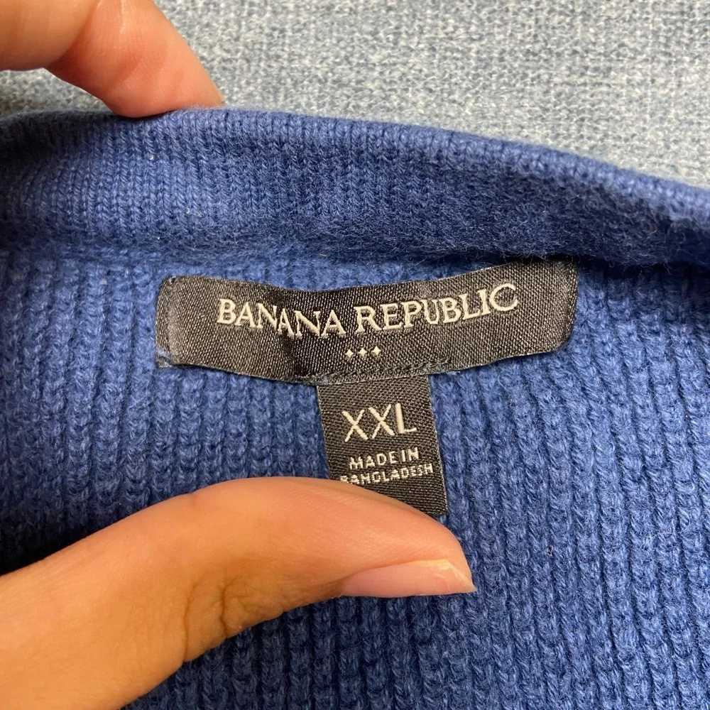 Banana Republic Sweater Men 2XL Blue Texture Knit Comfort Minimalist Casual Wear